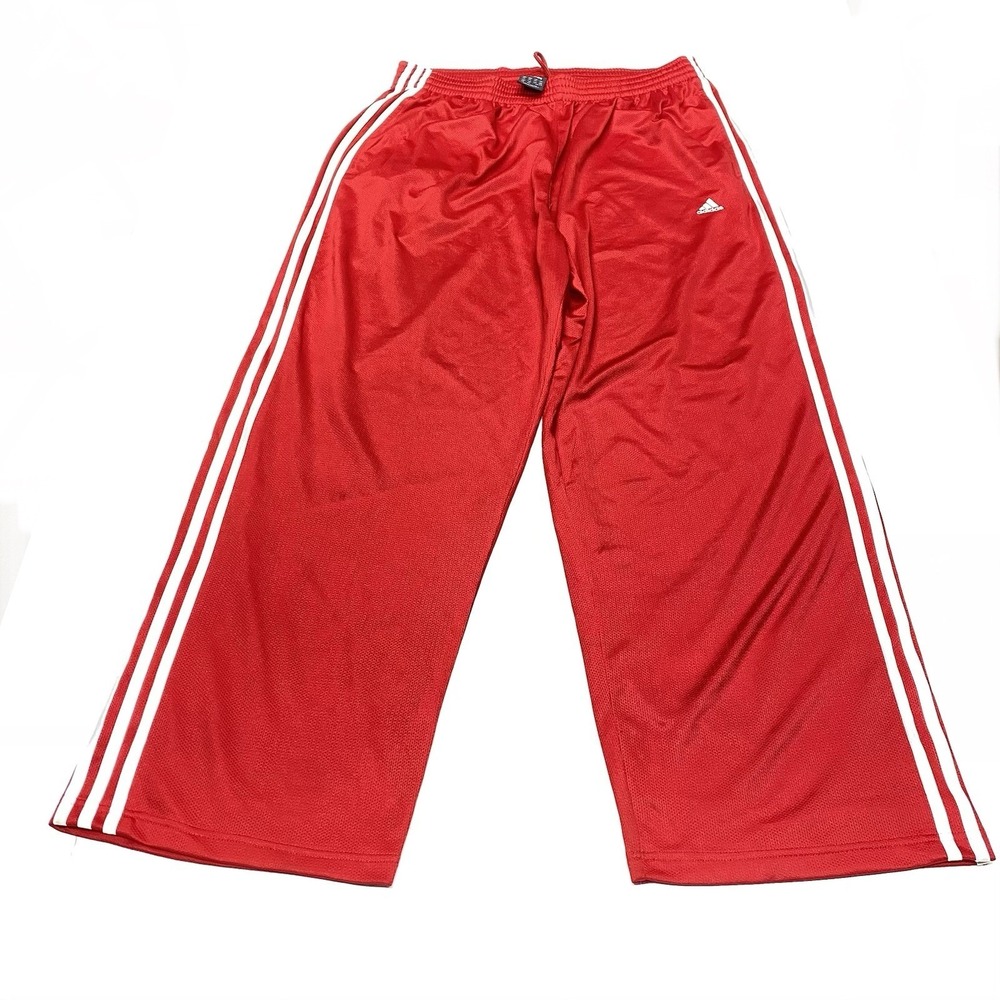 Vintage Y2K Adidas Red Straight Leg Track Pants 2XL Red Climalite Pants